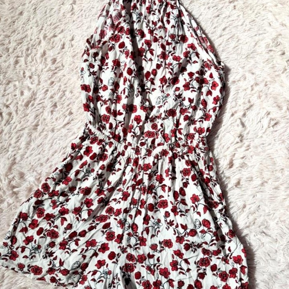 H&M Cottage Core Floral Earthy Boho High Neck Whimsical Romper Womens S Hippie